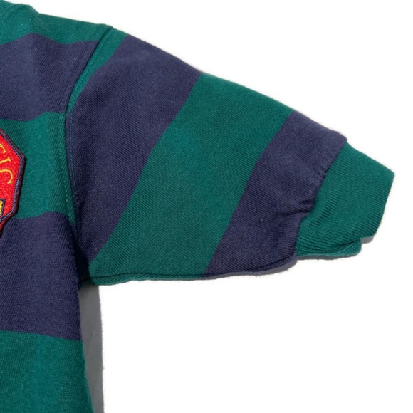 NWT Gap Kids blue and green rugby striped onesie, size XS, 1-3 months - Picture 3 of 5